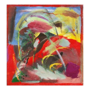 'Abstract, Citron & Scarlet' by Charles Barr, American Abstraction, Pittsburgh, Freeman Center