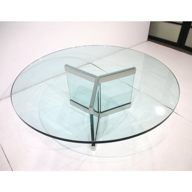 Chrome Pace Collection Coffee Table Plate Glass and Chrome by Leon Pace For Sale - Image 8 of 9