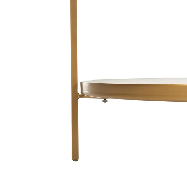 Round 5 Tier Etagere in White & Brass For Sale In New York - Image 6 of 7