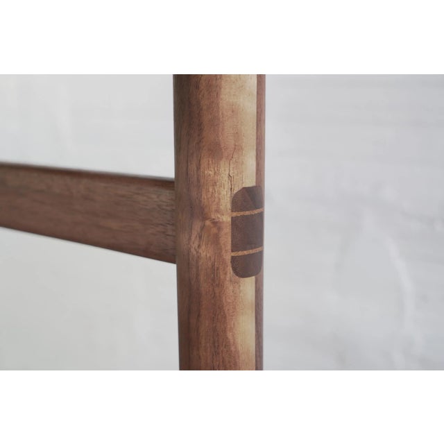 Live Edge Side Table With Woven Shelf For Sale - Image 4 of 5