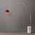 Nova 95" Nova of California Iconic Half Dome - Modern Arc Lamp, Crimson Red Shade, Satin Nickel Steel, White Marble Base, Dimmable For Sale - Image 4 of 4