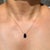 Mid-Century Modern VRJewels 3.22 Carat Black Diamond Pear Solitaire Necklace in 14k Yellow Gold For Sale - Image 3 of 17