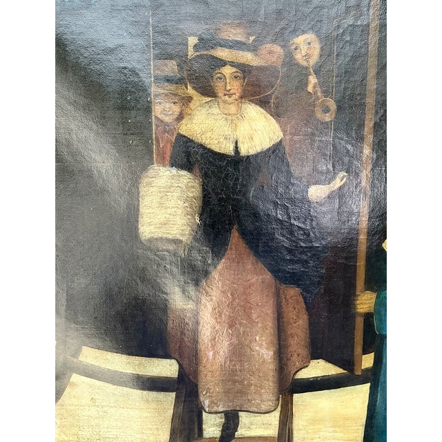 Vintage Framed Carriage Scene Oil Painting For Sale - Image 11 of 12