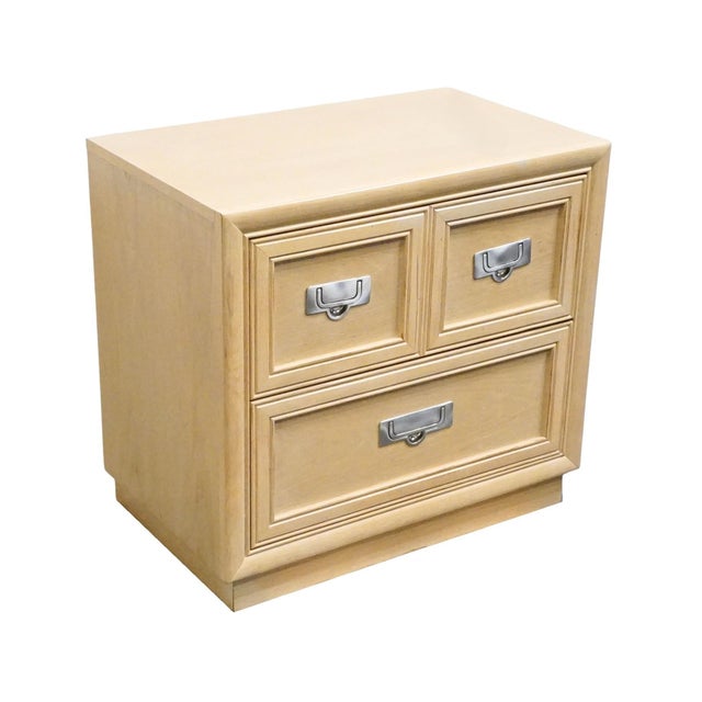 Stanley Furniture Stanley Furniture Bleached Maple Contemporary Coastal Style 26" Two Drawer Nightstand 920-23-80 For Sale - Image 4 of 13