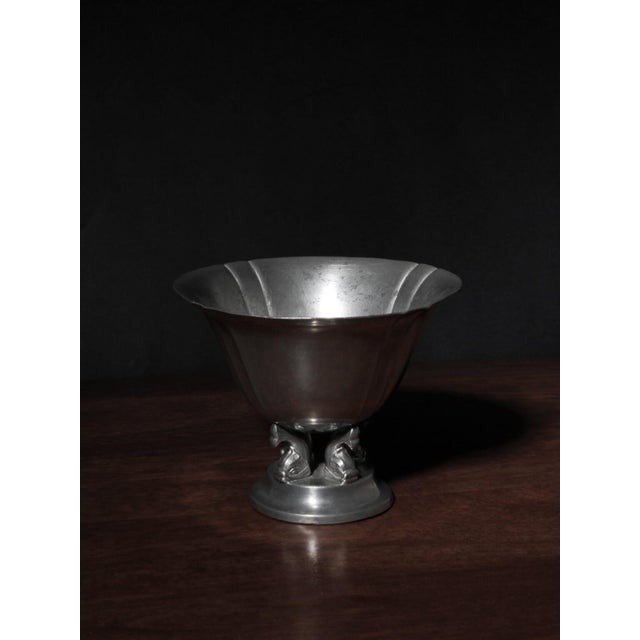 Art Deco Pewter Dolphin Bowl from GAB, Sweden, 1935 For Sale - Image 4 of 5