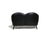 Black Mid 20th Century Sculptural Danish Settee in Black Leather For Sale - Image 8 of 11