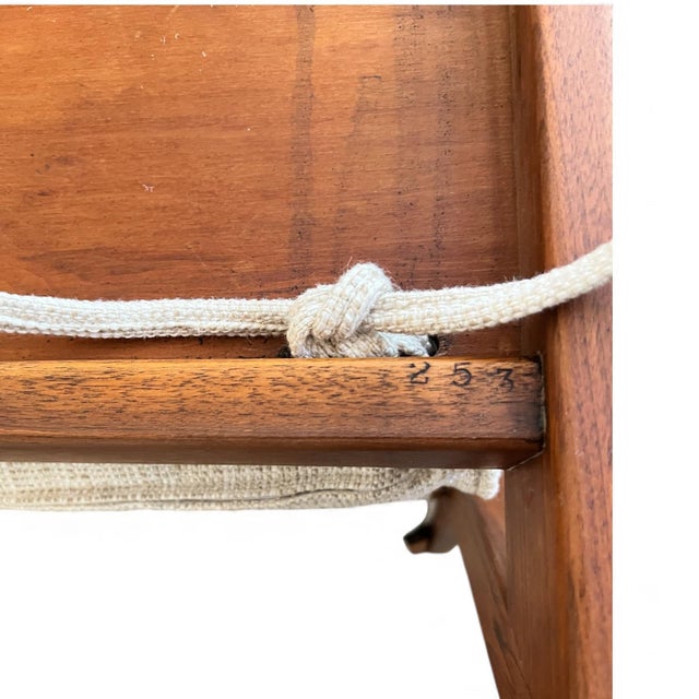 1960s Mid-Century Modern Teak Lounge Chair With New Upholstery, Angled Frame — Scandinavian Style For Sale In Washington DC - Image 6 of 9