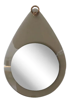 Freeform Glass & Brass Mirror, 1950s