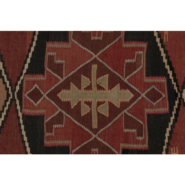 1950s Vintage Tribal Afghan Kilim Rug in Red With Medallions For Sale In New York - Image 6 of 7