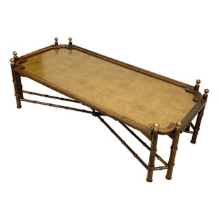 Faux Bamboo Mid Century Cocktail Table For Sale