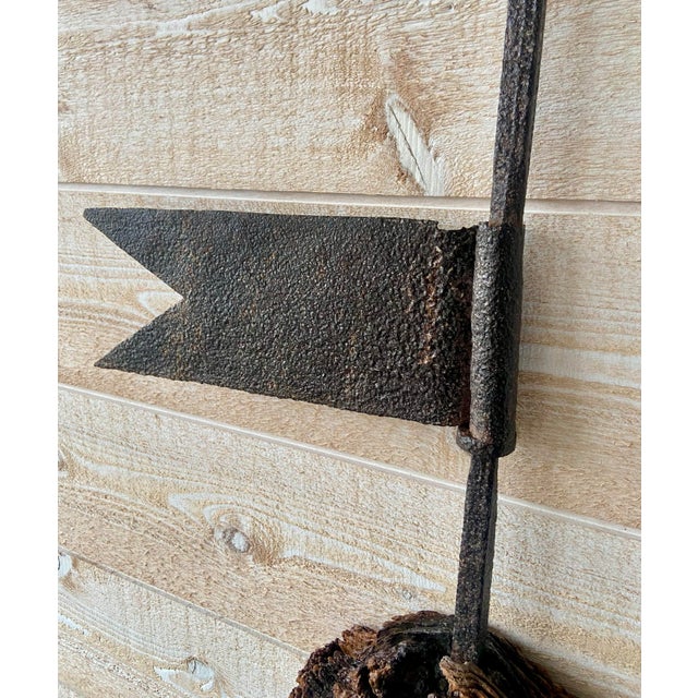 Wood Large Antique French Sculptural Wood and Wrought Iron Weather Vane Cross, 19th Century For Sale - Image 7 of 9