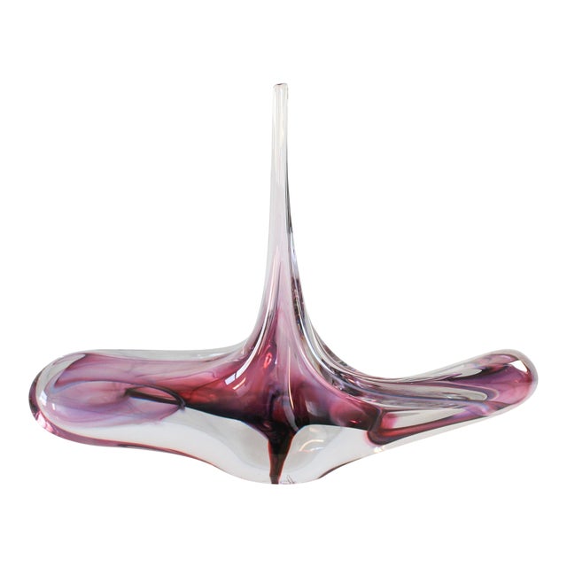 David Goldhagen Free-Form Amethyst Art Glass Sculpture For Sale