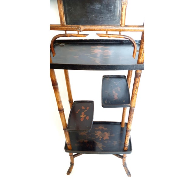 19th century shelf attributed to the firm Maison Perret et Vibert made of bamboo, wood, and lacquer 19th century circa...