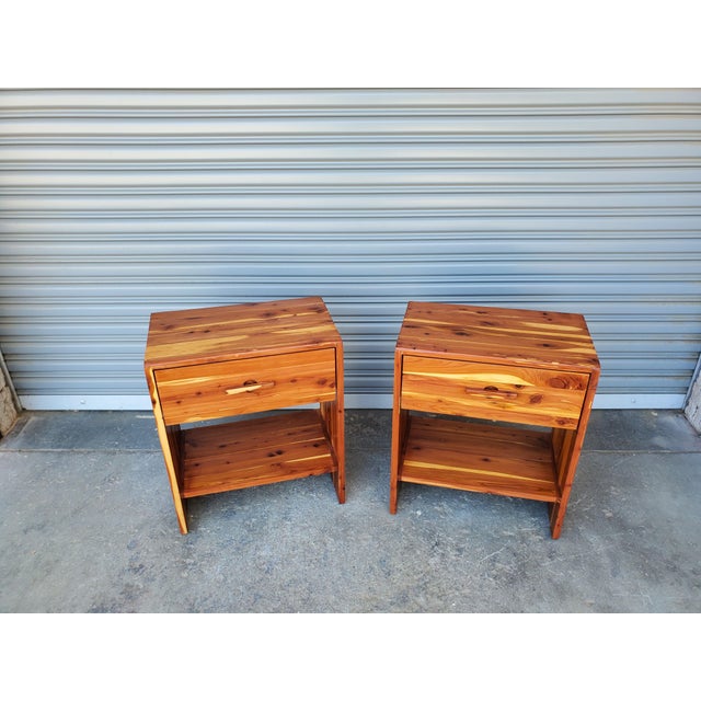 1980s Solid Wood Night Stands For Sale - Image 9 of 12