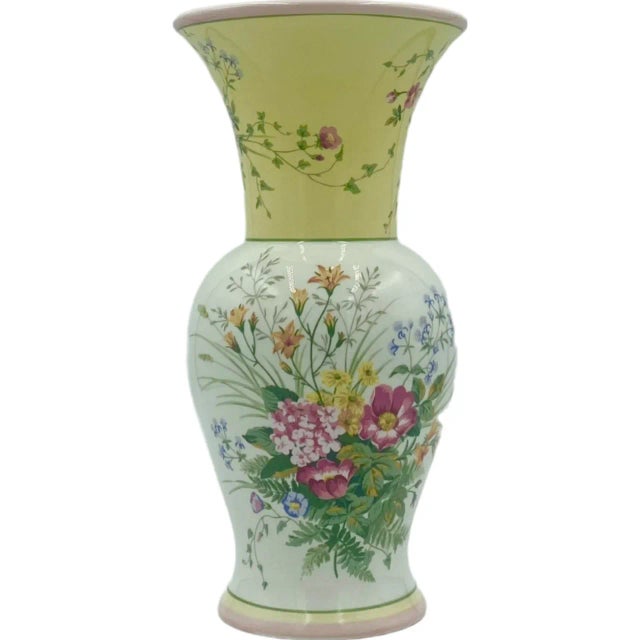 Vintage 1980s Laura Ashley Home Floral Flower Vase Shabby Chic Style For Sale - Image 10 of 12