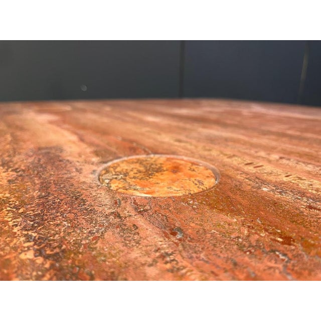 Red Travertine Coffee Table by Angelo Mangiarotti for Up&Up, Italy, 1970s For Sale - Image 11 of 16