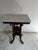 This is a gorgeous antique Victorian Eastlake walnut parlor side table with a square white marble top and carved...