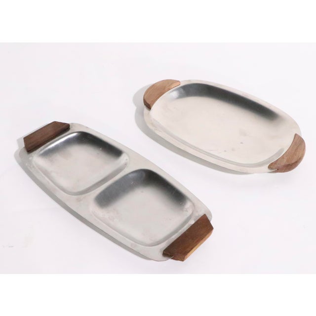 Stelton Mid 20th Century Mid Century Stainless Steel Trays Made in Denmark - 2pcs For Sale - Image 4 of 9