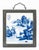 Group of Three Chinese Blue and White Porcelain Plaques, each hand-painted with river and mountains landscape scene, two...