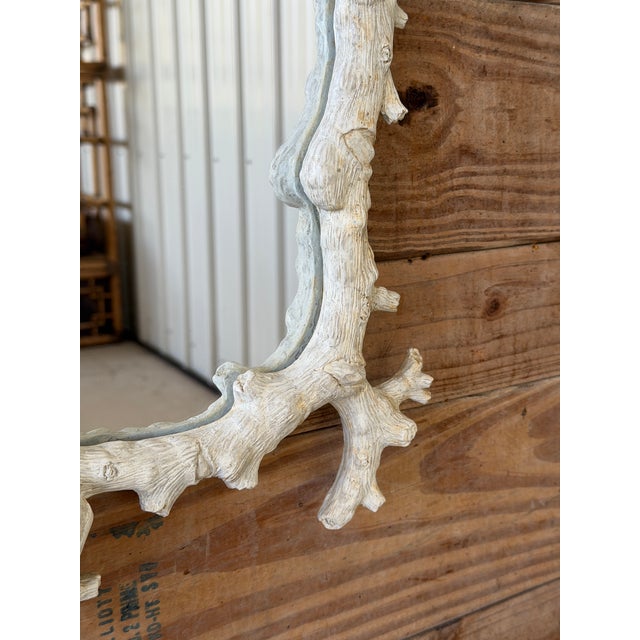 Vintage Coastal Faux Bois Coral and Shell Wall Mirror by Mark Roberts For Sale - Image 9 of 11