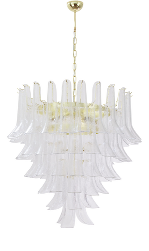 Italian Petal Suspension Lamp in Murano Glass