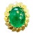 6.68 Carat Zambian Emerald Cabochon Cocktail Ring 14 Karat Yellow Gold For Sale