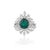 VR Jewels Luxury 2.24Ct Natural Emerald & 1.91Ct Diamond Halo Cocktail Ring Size 6.5 in 18k Gold For Sale - Image 4 of 16