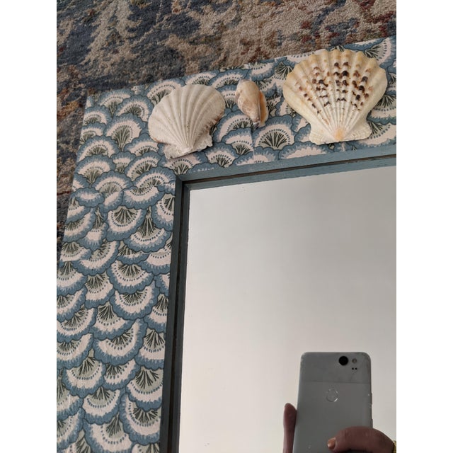 One of a Kind Pierre Frey Decoupaged Seashell Wall Mirror For Sale - Image 10 of 13
