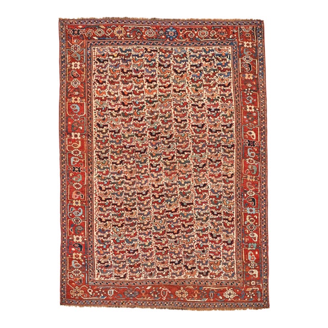 Antique 20th Century Persian Khamseh Rug With Chicken Motif Design - Rug & Kilim For Sale