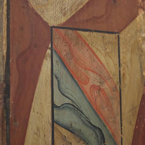 Wood Rustic Farmhouse Folk Art Painted Bridal Cabinet For Sale - Image 7 of 18