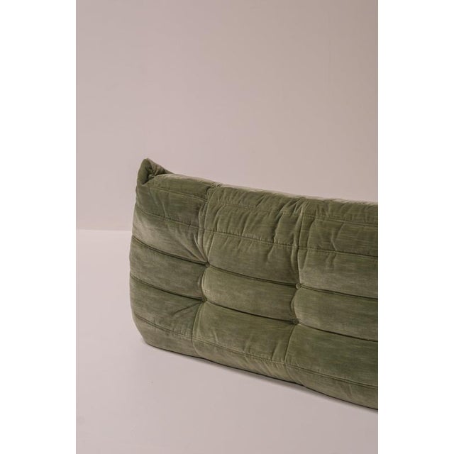 Ligne Roset Vintage Togo Three-Seater Sofa in Pierre Frey Velvet by Michel Ducaroy for Ligne Roset For Sale - Image 4 of 13
