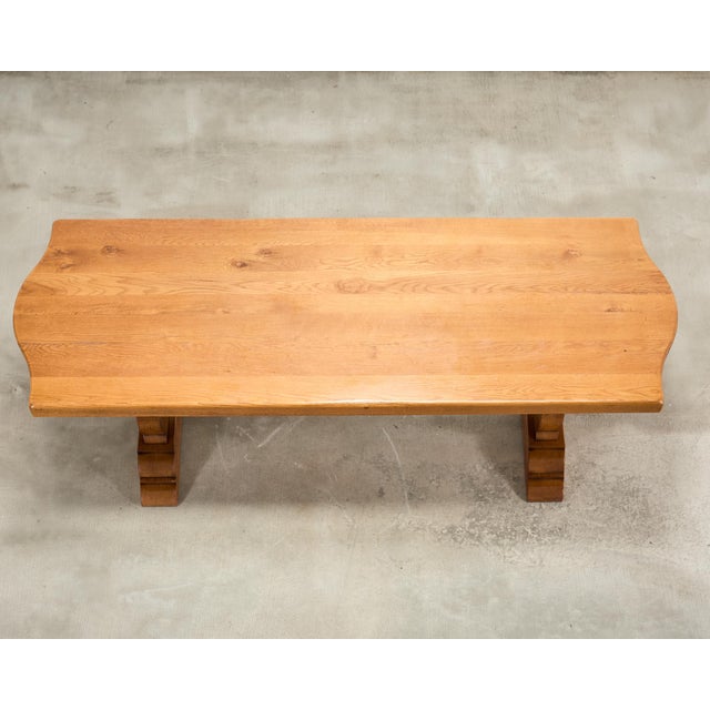 Country French Provincial Oak Farmhouse Trestle Dining Table 8 Ft For Sale - Image 4 of 18