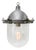 Vintage Industrial Metal and Clear Glass Pendant Light For Sale