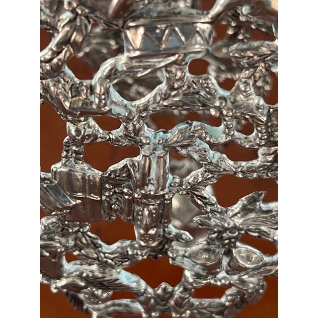 Vintage Pair of Silverplate Christmas Tree Candle Holders For Sale - Image 10 of 12