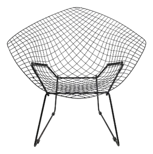Harry Bertoia for Knoll Diamond Black Wireframe Accent Chair Mid Century Modern
