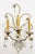 Beautiful pair of 3 light crystal wall sconces from Italy. 3 golden candles with crystal holder and gold metal bobeches...