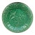 French Green Majolica Leaves Plate Salins, Circa 1890 For Sale