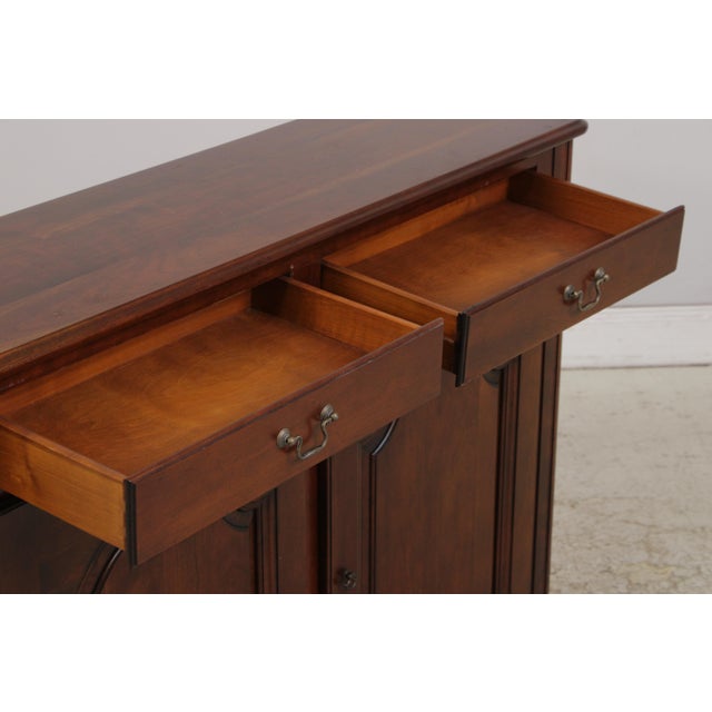 1980s Country French 2 Drawer 2 Door Cherry Server For Sale - Image 5 of 15
