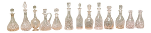 Glass and Crystal Decanters, 1900s, Set of 13