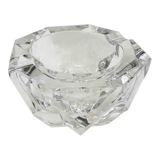 1960s Baccarat Diamond Cut Crystal Ashtray for Cigar or Cigarette, France For Sale
