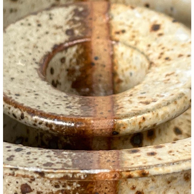 Beige Mid-Century Modern Danish Studio Pottery Candleholder, 1960s For Sale - Image 8 of 18