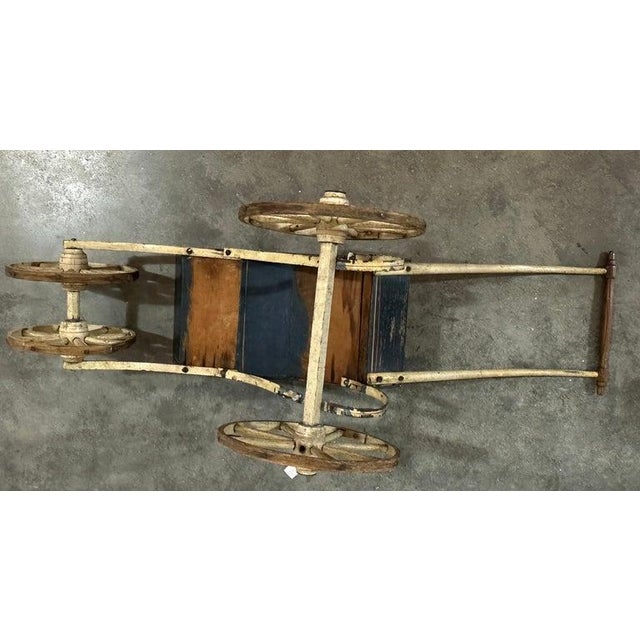 Wood 19thc Doll Buggy in Original Paint For Sale - Image 7 of 7