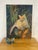 Textile Vintage Panther Oil on Canvas For Sale - Image 7 of 9