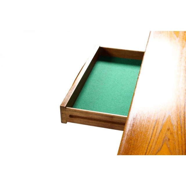 Brown 1960s Attributed to Danish Modern Mid Century Teak Credenza Sideboard — Sliding Doors — Dyrlund For Sale - Image 8 of 10