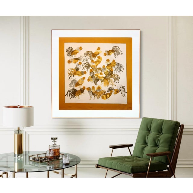 This an authentic Hermès silk scarf professionally framed. Designed in 1964 by Madame la Torre, this beautiful scarf...