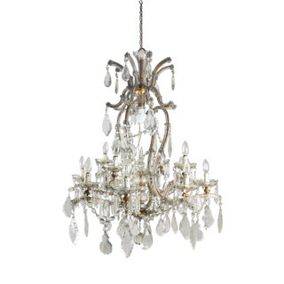 Vintage Italian Crystal Chandelier, 1950s For Sale
