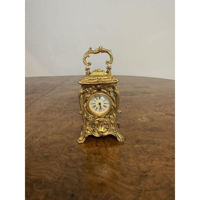 Antique Victorian Miniature Carriage Clock, 1890s For Sale - Image 3 of 7