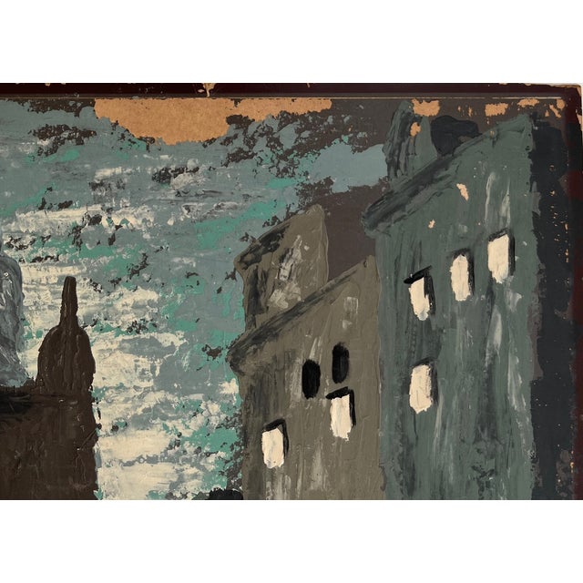 Contemporary Julian Rainy City Street Original Oil Painting Signed For Sale - Image 3 of 4