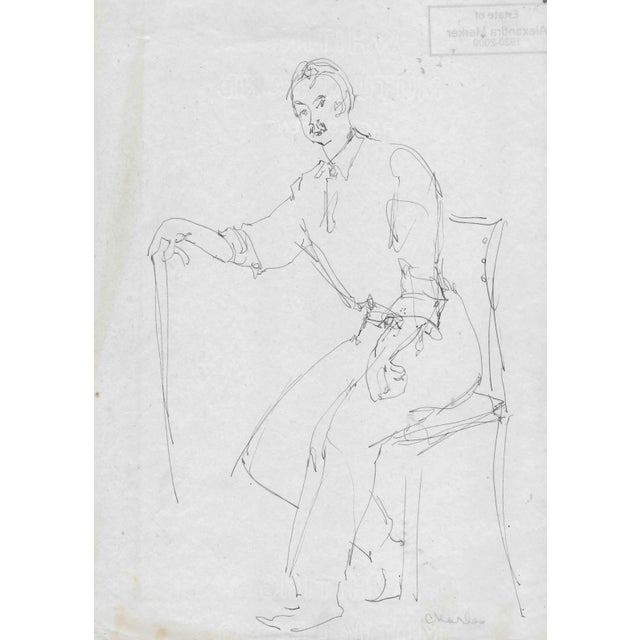 Figurative Alexandra Merker Figure Drawing of Charles For Sale - Image 3 of 3