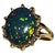 5 Ct Oval Shape Black Australian Opal Cocktail Ring 14 Kt Yellow Gold , Unisex For Sale - Image 15 of 18